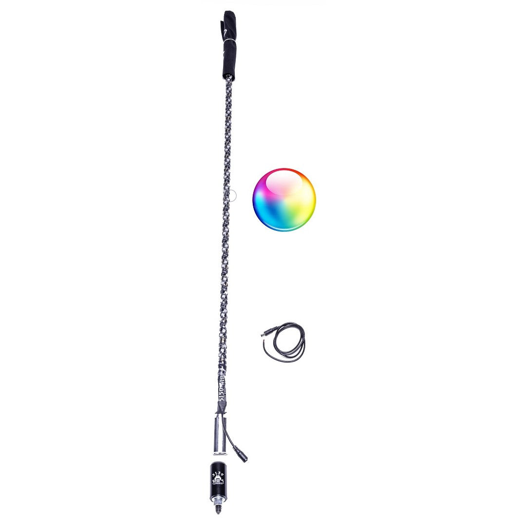 App controlled LED whip for off road vehicles