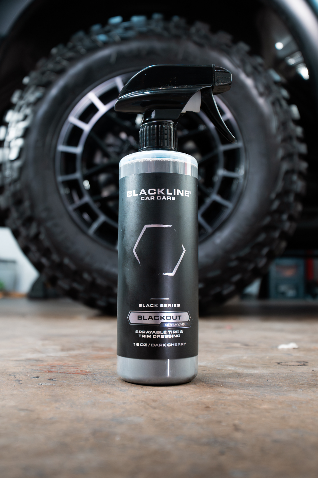 BLACKLINE® Blackout Tire & Trim Dressing – Deep Black Finish