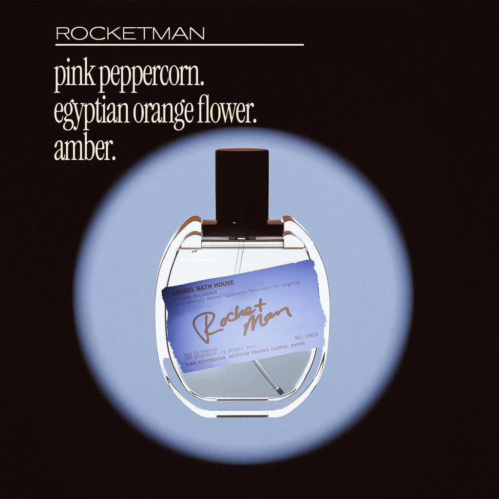 Laurel Bath House Rocket Man Eau de Parfum – Juniper, Pink Peppercorn & Amber | 5ml / 50ml