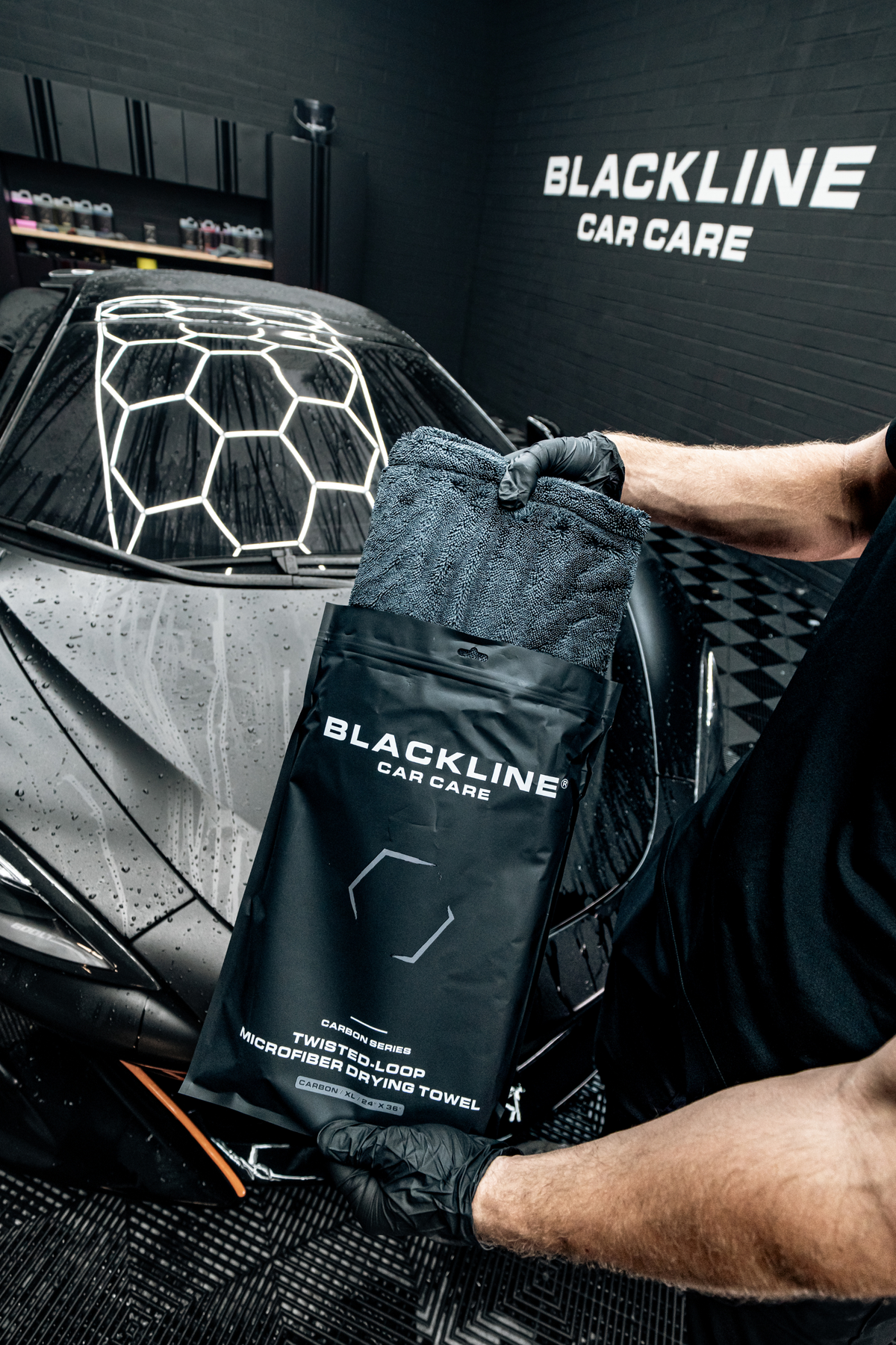 BLACKLINE® 1300 GSM Twisted-Loop Microfiber Car Drying Towel – 2 x 3 ft