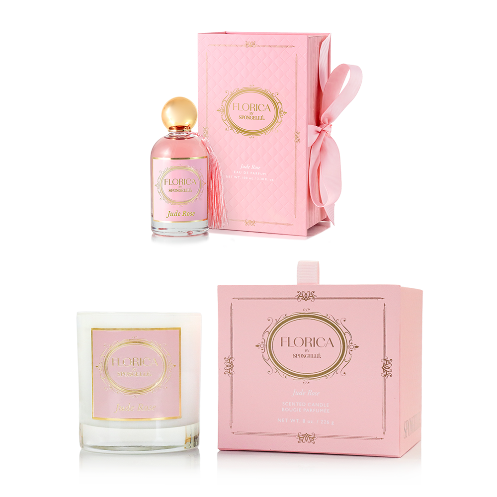 Spongellé Eternal Bloom Jude Rose 2-Piece Perfume & Candle Gift Set