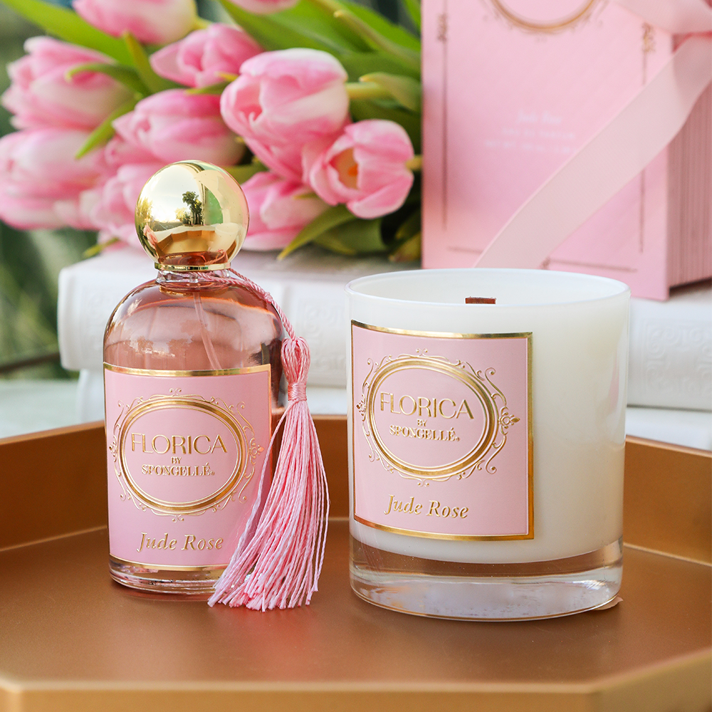 Spongellé Eternal Bloom Jude Rose 2-Piece Perfume & Candle Gift Set
