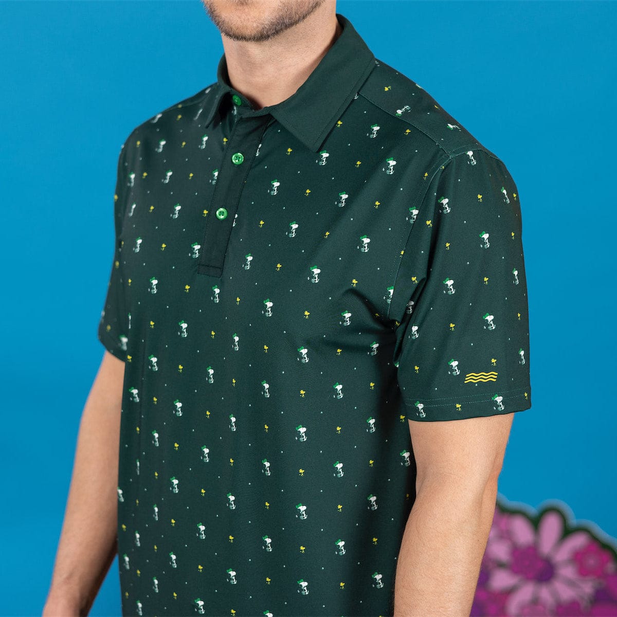 RSVLTS Peanuts Birdie and Beagle Snoopy Golf All-Day Polo