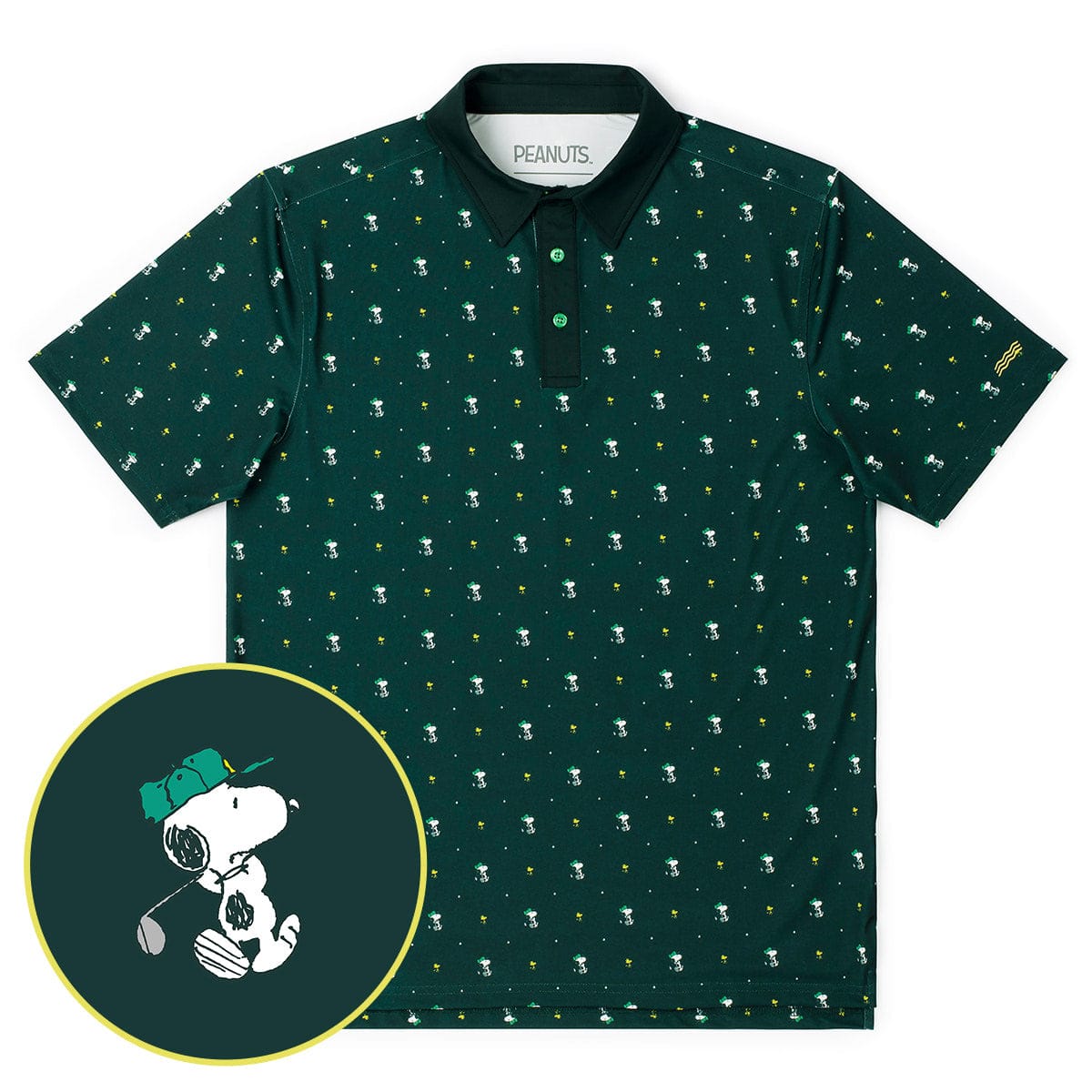 RSVLTS Peanuts Birdie and Beagle Snoopy Golf All-Day Polo
