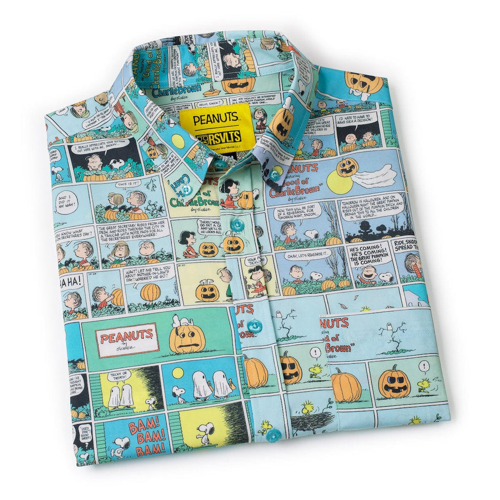 RSVLTS Peanuts Snoopy Spooky Strips Halloween KUNUFLEX Button-Down Shirt