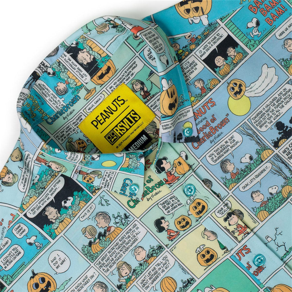 RSVLTS Peanuts Snoopy Spooky Strips Halloween KUNUFLEX Button-Down Shirt
