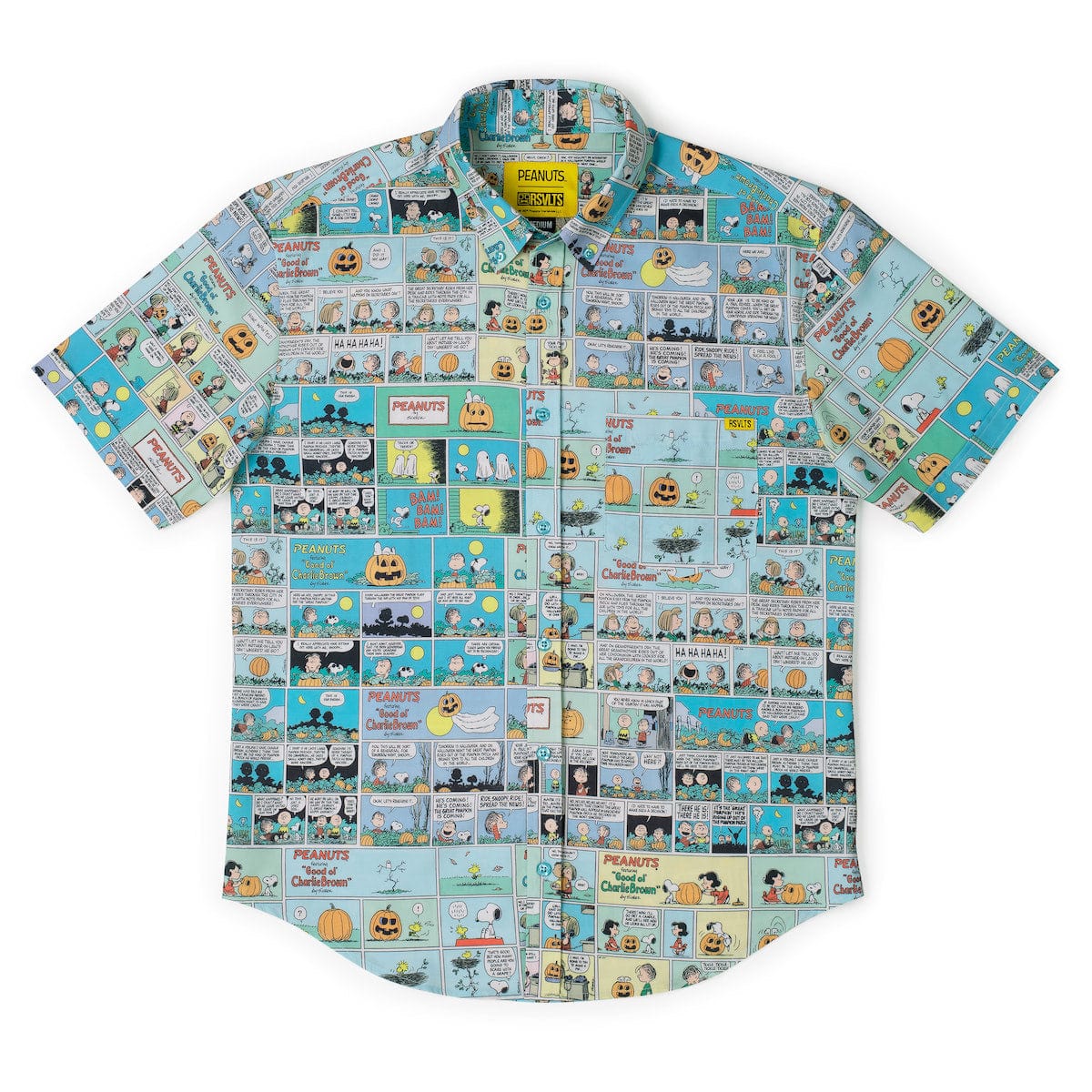 RSVLTS Peanuts Snoopy Spooky Strips Halloween KUNUFLEX Button-Down Shirt